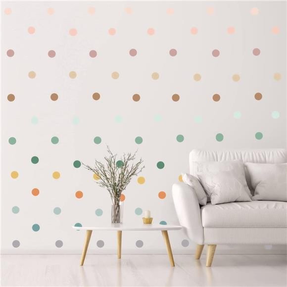 2-inch Polka Dot Wall Decals For Girl Bedroom150 Boho Rainbow Wall Decal Sticker - Picture 1 of 7